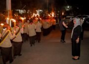 Bupati Barru Andi Ina Hadiri Taptu Pawai Obor Kobarkan Semangat Nasionalisme HUT RI ke-81