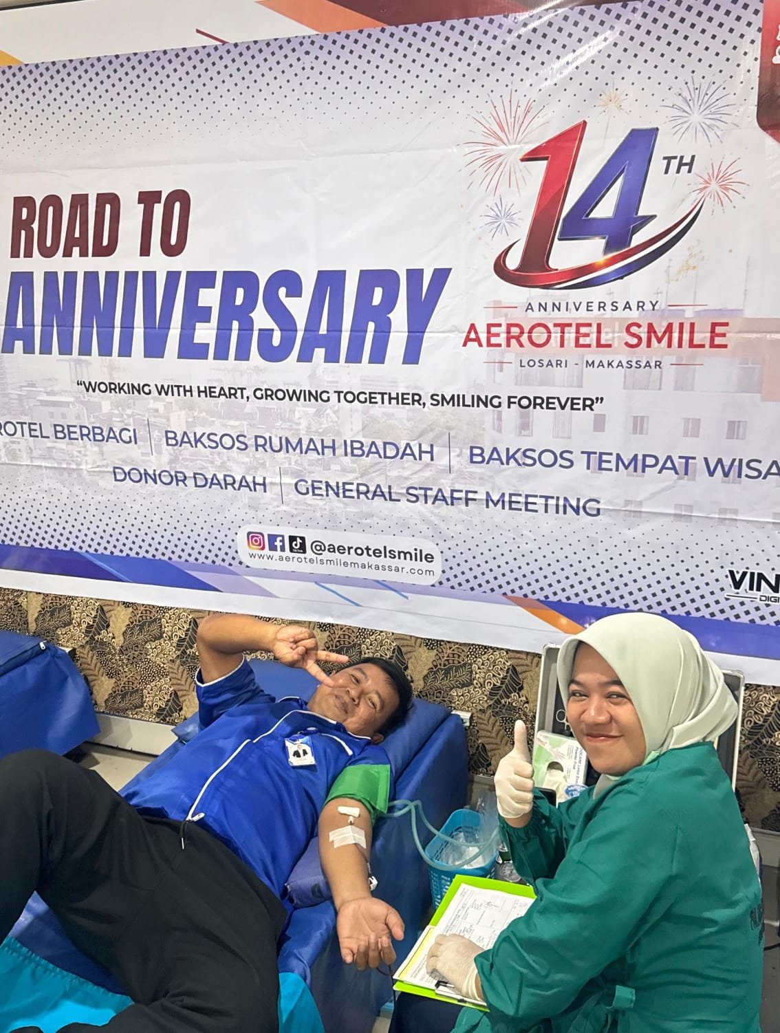 Aerotel Smile Makassar kegiatan Corporate Social Responsibility (CSR) donor darah yang digelar tanggal 1 September 2026