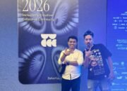 Rijal Nasution R (kanan) bersama Damar Manakku (kiri) saat menghadiri WCCE 2026 di Jakarta, forum internasional yang membahas penguatan ekonomi kreatif inklusif dan berkelanjutan.