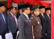 Wakil Ketua DPRD Gowa, Hasrul Abdul Rajab saat mengikuti Upacara Peringatan Hari Sumpah Pemuda ke-98 di Lapangan Upacara Kantor Bupati Gowa, (Foto.ist).